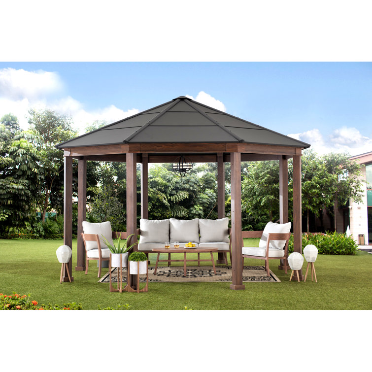 Sunjoy Fenwick 15 Ft. W x 13 Ft. D Steel Patio Gazebo Wayfair Canada